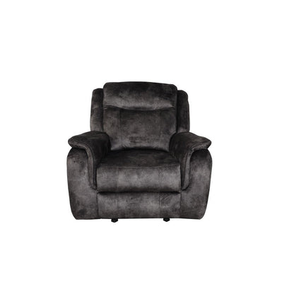 Benjara Harbor 38 Inch Power Recliner Chair, Pocket Coils, Gray Faux Suede