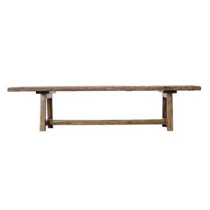 Benjara 87 Inch Wood Coffee Table, Rectangular Top, Trestle Legs, Brown