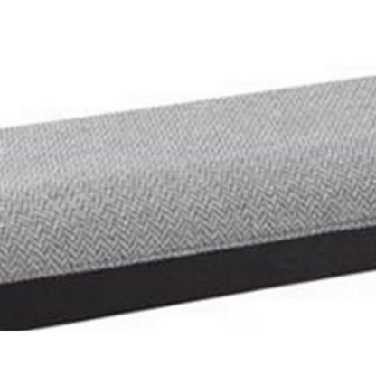 Benjara Patricia 48 Inch Counter Height Dining Bench, Black Wood And Gray Fabric