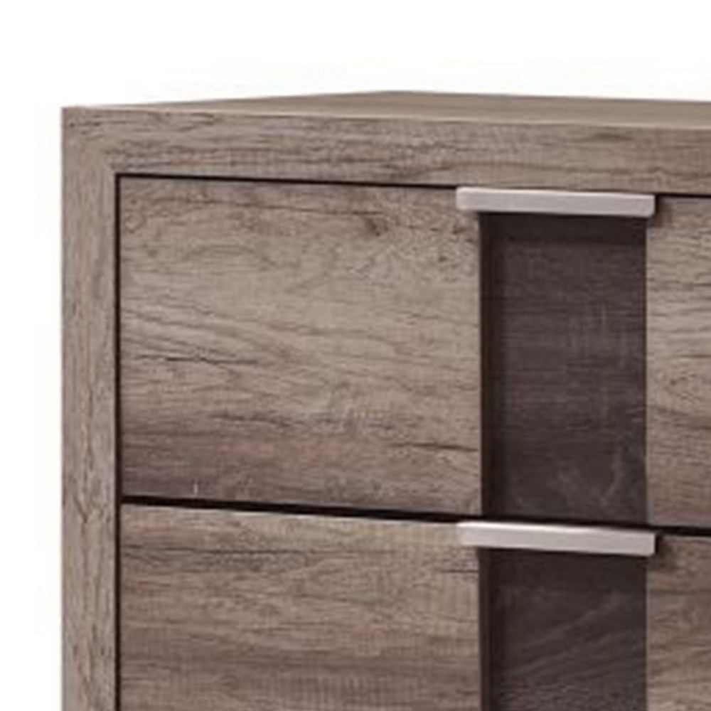 Benjara Rangley 47 Inch Tall Dresser Chest, Wood, 5 Drawers, Metal Handles, Brown