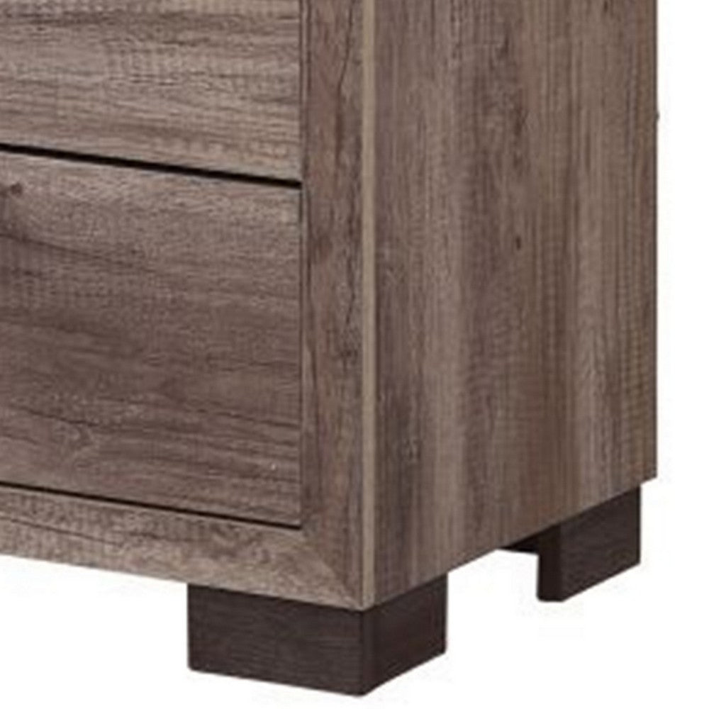 Benjara Rangley 47 Inch Tall Dresser Chest, Wood, 5 Drawers, Metal Handles, Brown