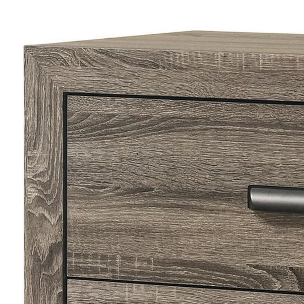 Benjara Shannon 45 Inch Tall Dresser Chest, Wood, Metal Handles, 4 Drawers, Brown