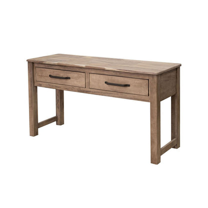 Benjara Umey 55 Inch Sofa Console Table, 2 Drawers with Metal Handles, Brown Wood
