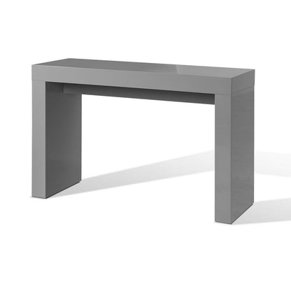 Benjara Libi 47 Inch Console Table, Minimalist Rectangular Top, Lacquered Gray