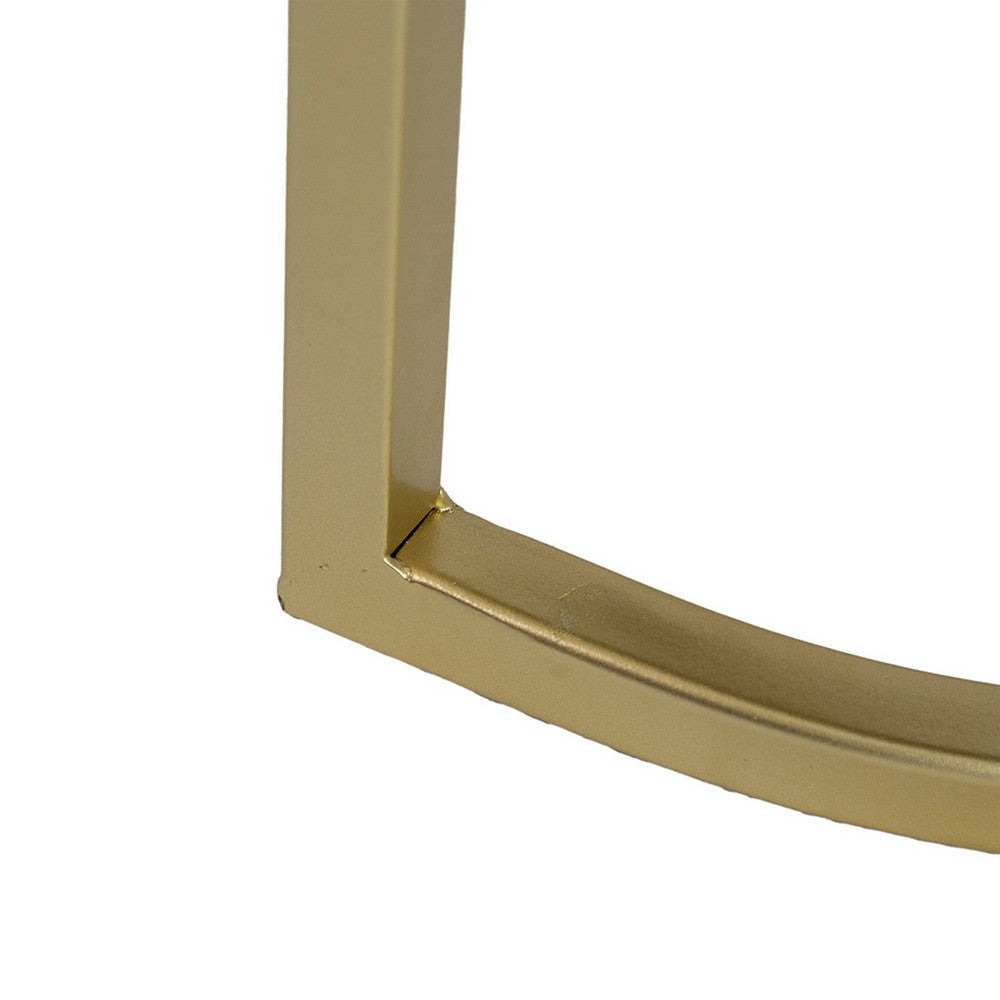 Benjara Jeah 47 Inch Console Table, 1 Drawer, Curved Gold Iron Base, Gray Fabric