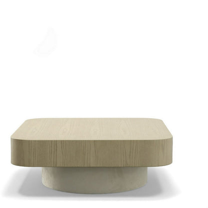 Benjara Cid Macy 40 Inch Coffee Table, Square, Modern Style Beige Brown Finish