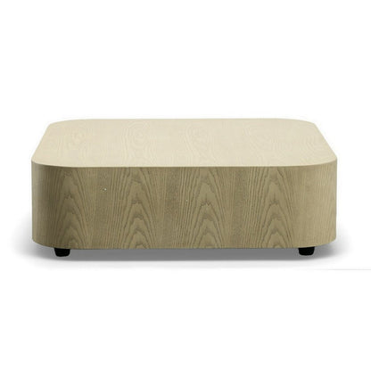 Benjara Cid Macy 36 Inch Low Coffee Table, Square Modern Style, Beige Brown Finish