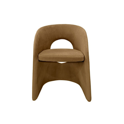 Benjara 24 Inch Dining Chair, Art Deco Design, Jade Cushion, Tan Fabric Upholstery