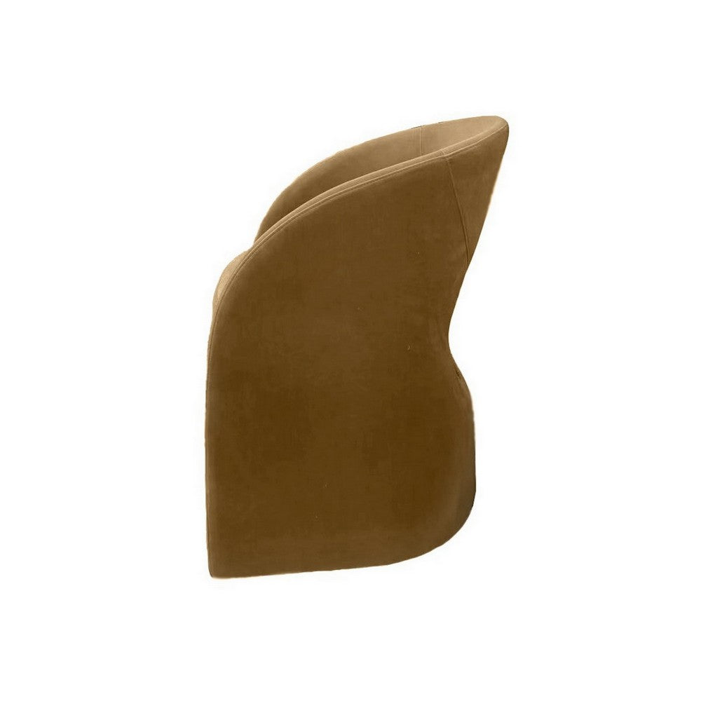 Benjara 24 Inch Dining Chair, Art Deco Design, Jade Cushion, Tan Fabric Upholstery