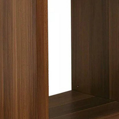 Benjara Bere 24 Inch Side End Table, Black Glass Top, Open Bottom Shelf, Brown Wood