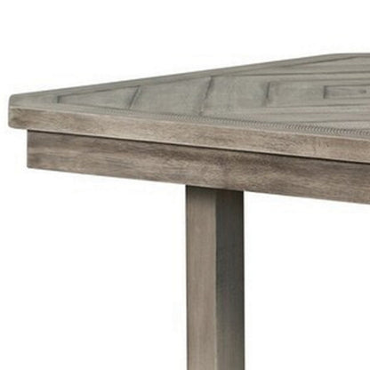 Benjara Lais 60 Inch Dining Table, Rectangular, Diamond Wood Grain Pattern, Gray