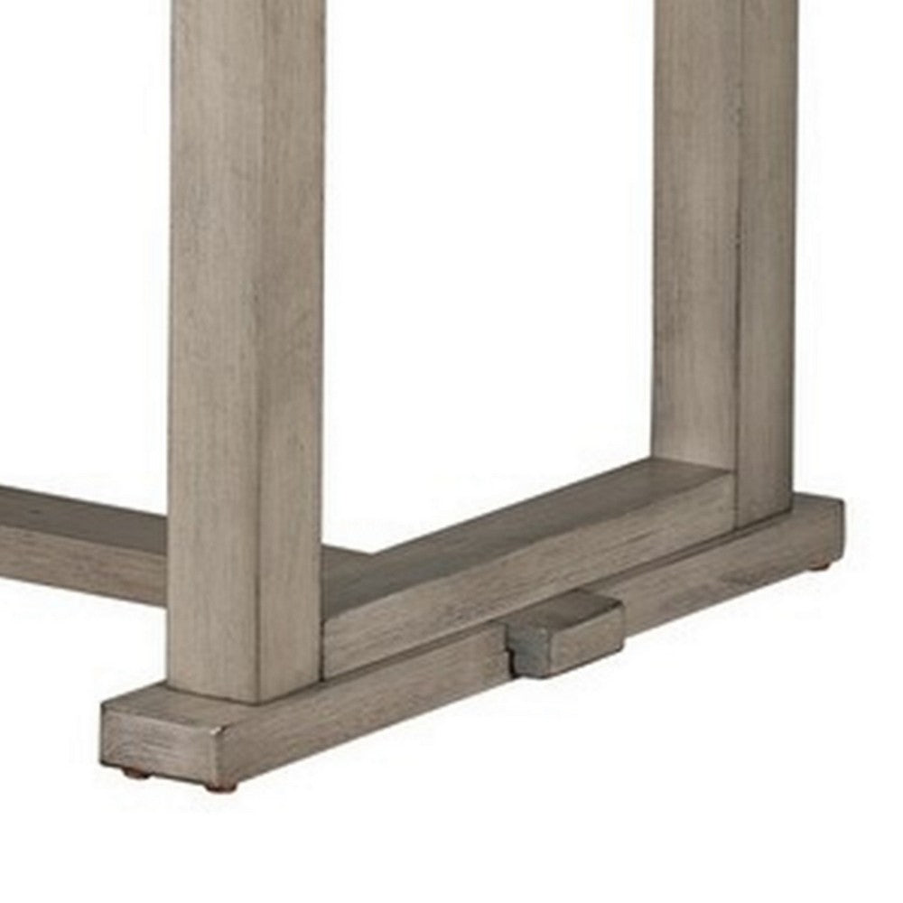 Benjara Lais 60 Inch Dining Table, Rectangular, Diamond Wood Grain Pattern, Gray