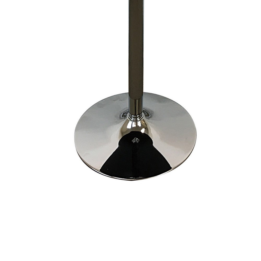 Benjara Mari 36 Inch Dining Table, Smooth Black Round Top And Stainless Steel Base