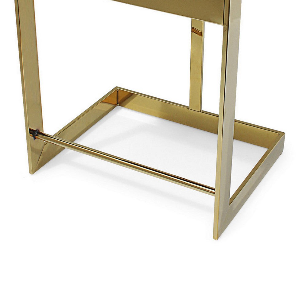 Benjara Pio 30 Inch Barstool Chair, Gray Velvet Padded Seat, Gold Metal Finish
