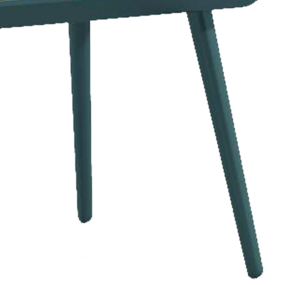 Benjara 3 Piece Outdoor Coffee Table And Chairs Set, Wood Planks, Gray, Green
