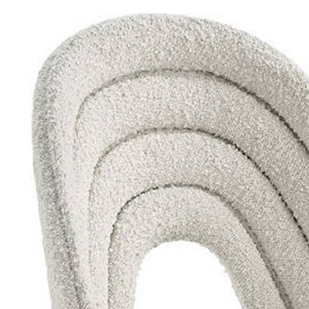 Benjara Inch 25 Inch Side Dining Chair Set of 2, White Teddy Sherpa, Gold Legs