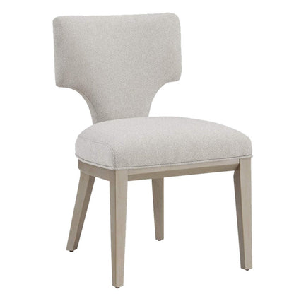 Benjara Kyna 21 Inch Side Dining Chair Set of 2, Curved Backrest, Champagne Linen