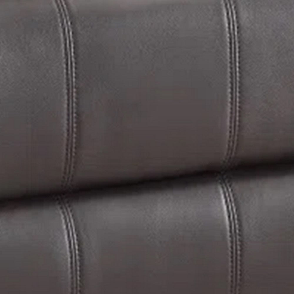 Benjara Evans 37 Inch Recliner Chair, Power Lift, 2 Cupholders, Brown Faux Leather