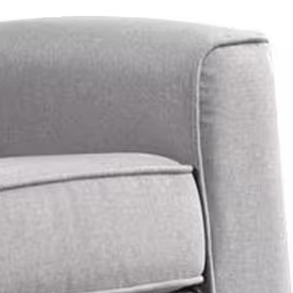 Benjara 34 Inch Rocking Chair, Wood Frame, Vertical Channel Tufted Gray Linen