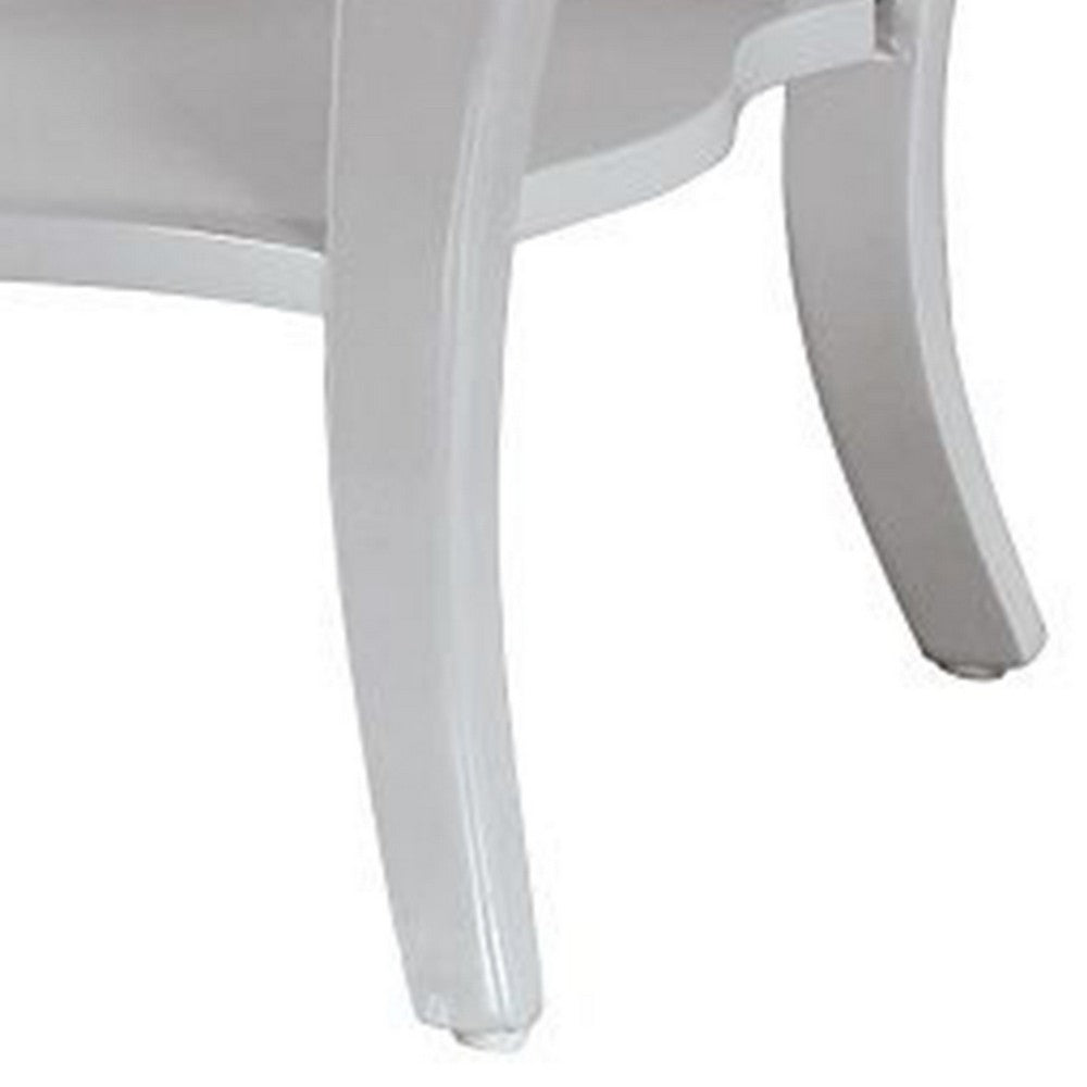 Benjara 26 Inch Nightstand Table with 1 Drawer, Rose Inlay, Queen Anne Legs, Gray