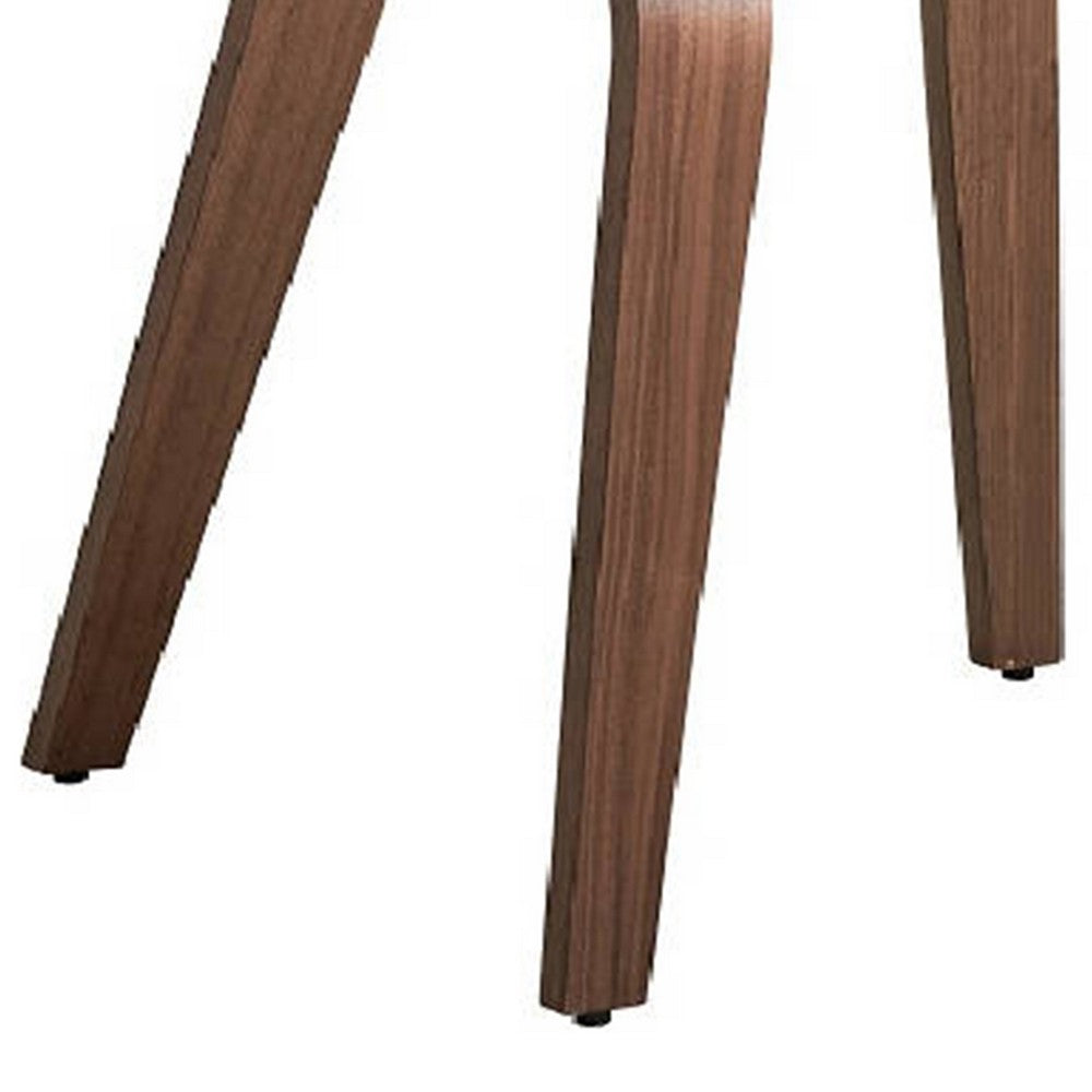Benjara Aon 22 Inch Side Dining Chair Set of 2, Curved Back, Wood, Walnut Brown
