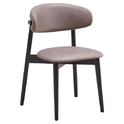 Benjara Anae 23 Inch Side Dining Chair Set of 2, Turned Legs, Gray Fabric, Black