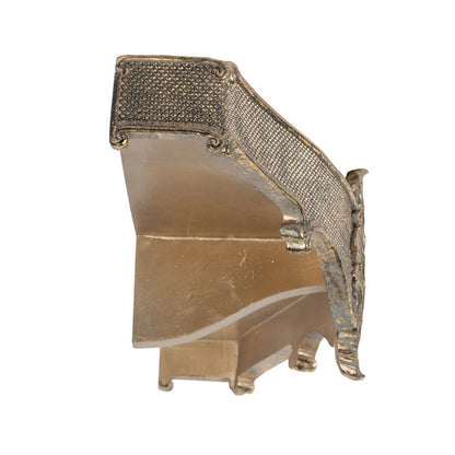 Benjara Riry 23 Inch Wall Plaque Shelf, Dotted Texture, Metal, Gold Resin Finish