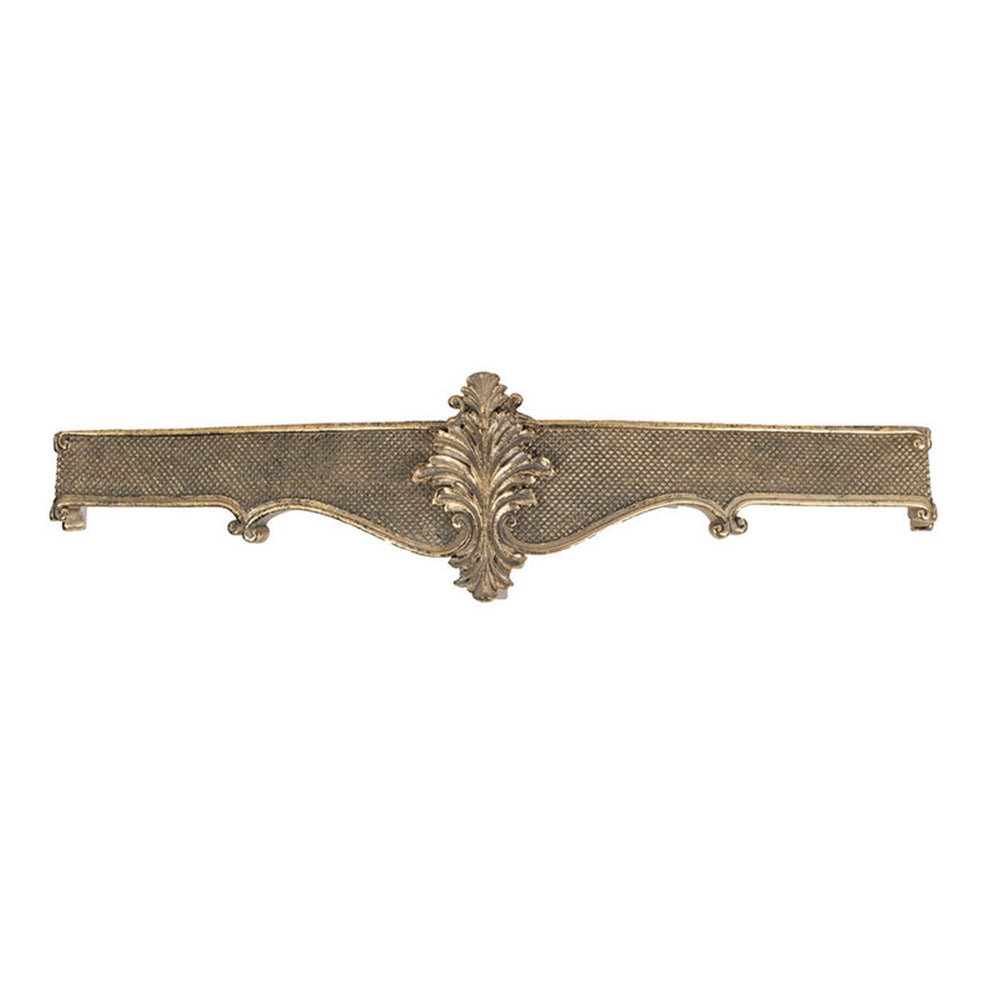 Benjara Riry 23 Inch Wall Plaque Shelf, Dotted Texture, Metal, Gold Resin Finish
