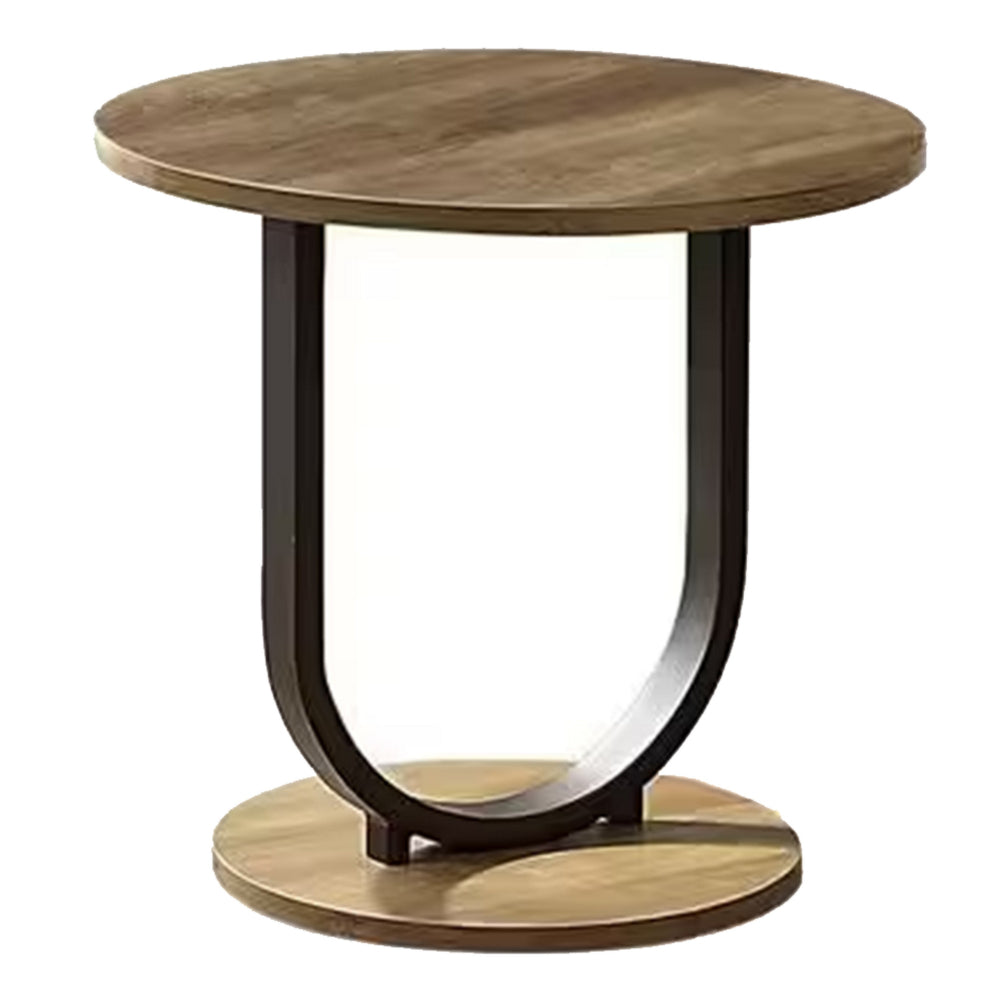 Benjara Obin 3 Piece Coffee And End Table Set, Brown MDF, Black U Shape Steel Base