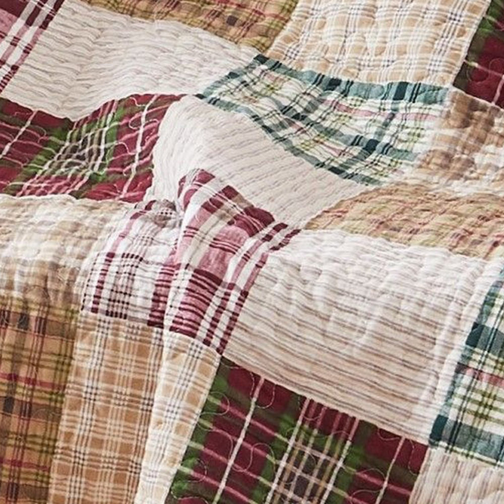 Benjara Evi 50 x 60 Inch Quilted Patchwork Throw Blanket, Soft Multicolor Cotton