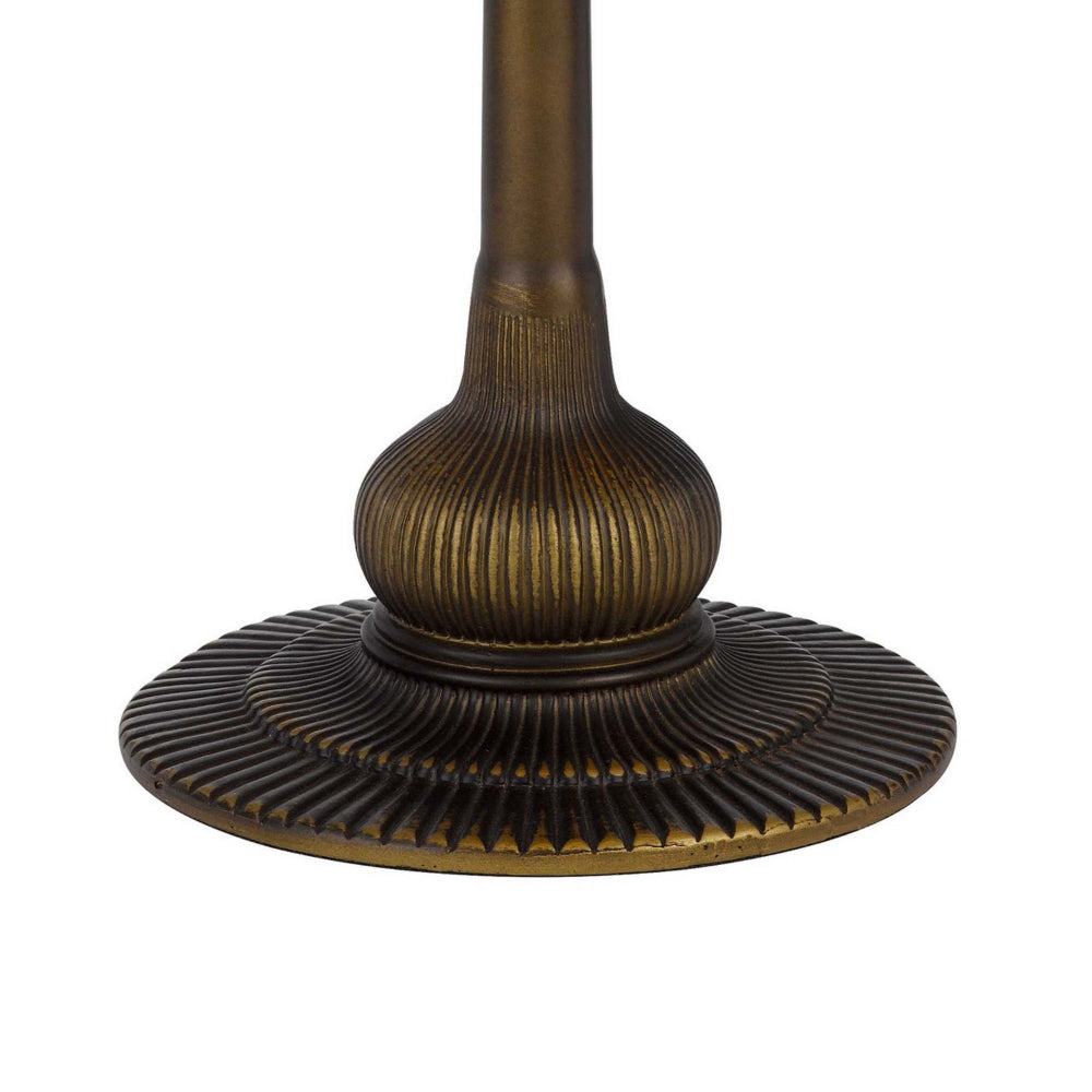 Benjara Dio 62 Inch Table Lamp, Colorful Tiffany Style Stained Glass, Bronze Resin