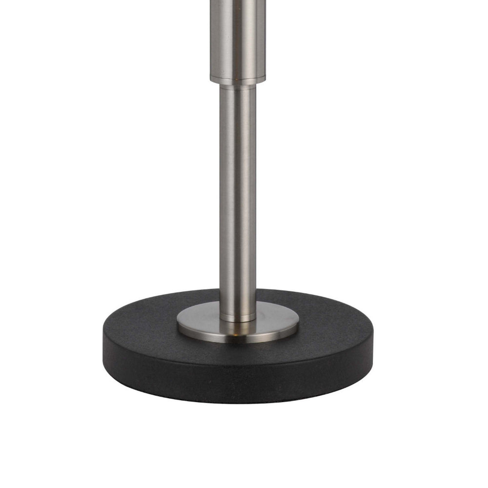 Benjara Kio 23 Inch Table Lamp, Modern Tiffany Style Stained Glass, Silver Metal