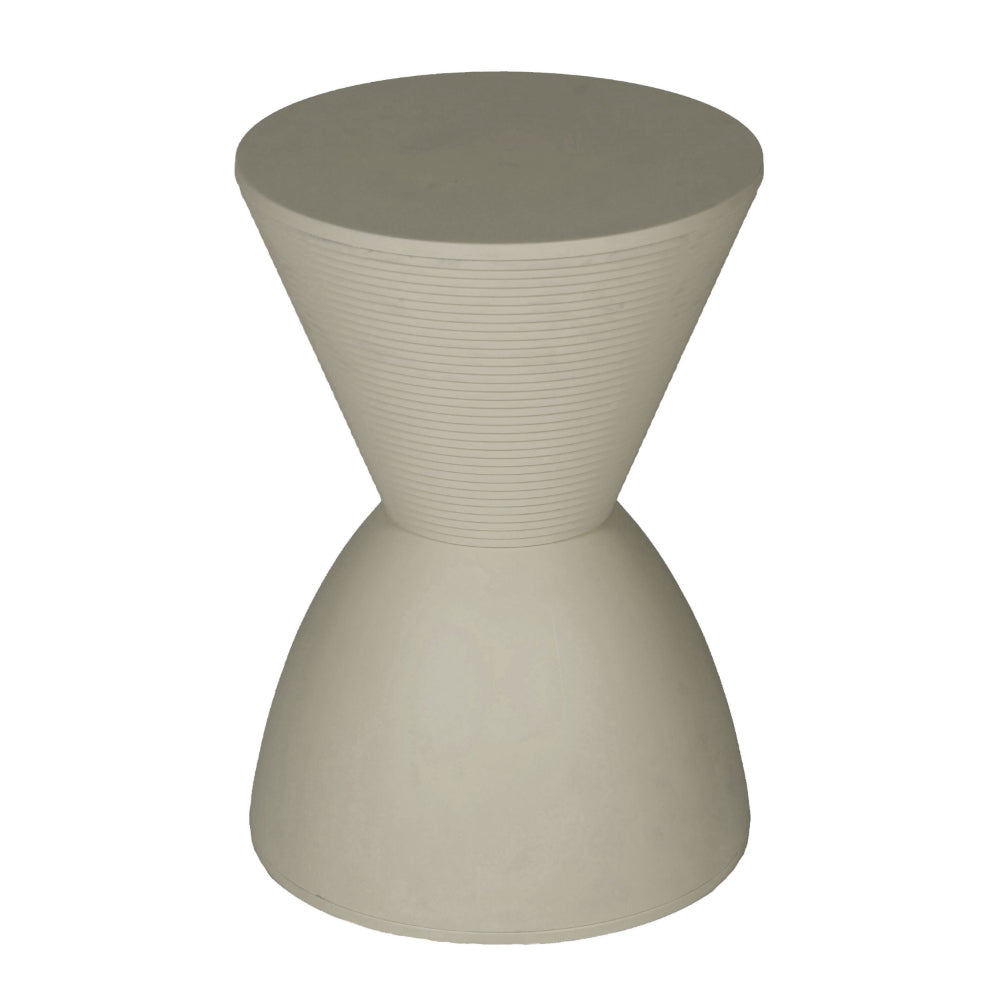 Benjara Niya 17 Inch Side End Table, Round Top, Pedestal Base, Indoor Outdoor, Gray