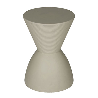 Benjara Niya 17 Inch Side End Table, Round Top, Pedestal Base, Indoor Outdoor, Gray