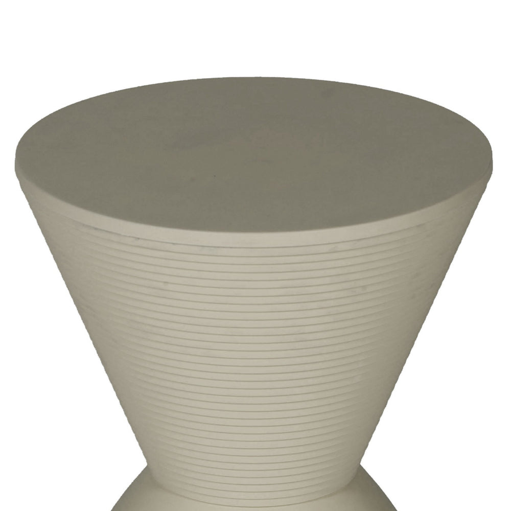 Benjara Niya 17 Inch Side End Table, Round Top, Pedestal Base, Indoor Outdoor, Gray