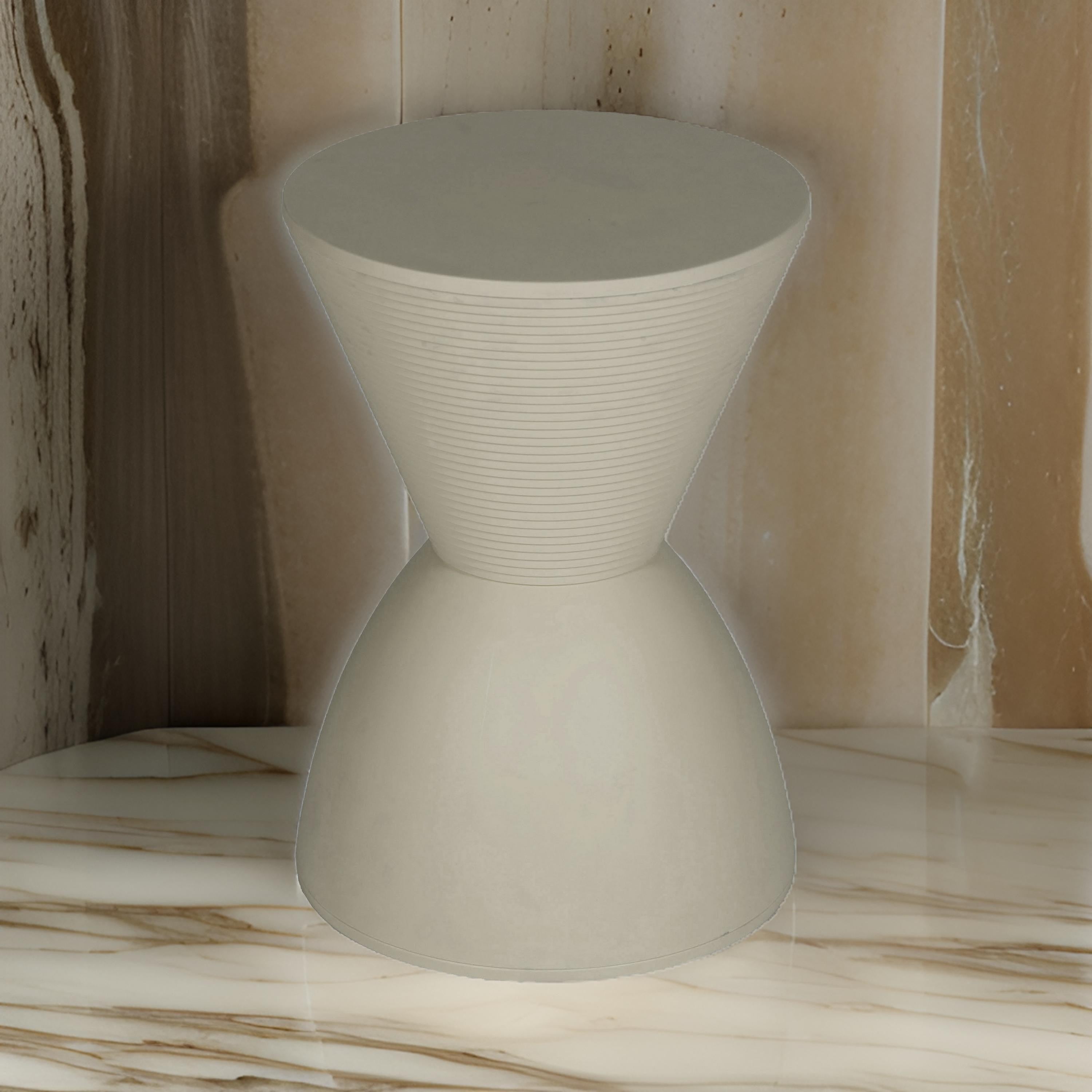 Benjara Niya 17 Inch Side End Table, Round Top, Pedestal Base, Indoor Outdoor, Gray