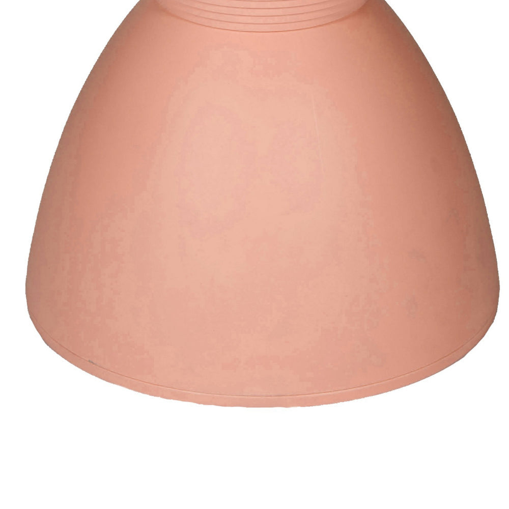 Benjara Niya 17 Inch Side End Table, Round Top, Pedestal Base, Indoor Outdoor, Pink