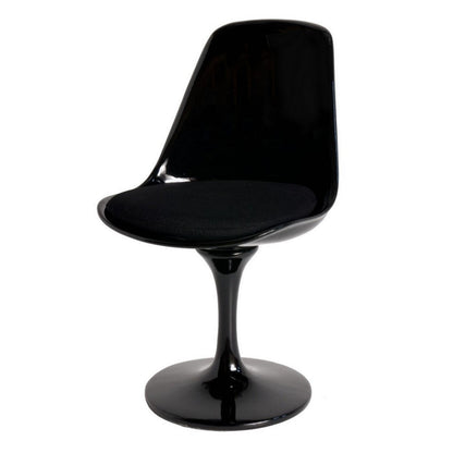 Benjara Sufi 21 Inch Swivel Dining Chair, Tall Back, Saddle Seat Cushion, Black
