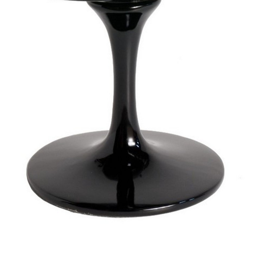 Benjara Sufi 21 Inch Swivel Dining Chair, Tall Back, Saddle Seat Cushion, Black