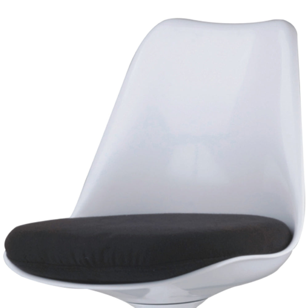 Benjara Sufi 21 Inch Swivel Dining Chair, Tall Back, Saddle Seat Cushion, White