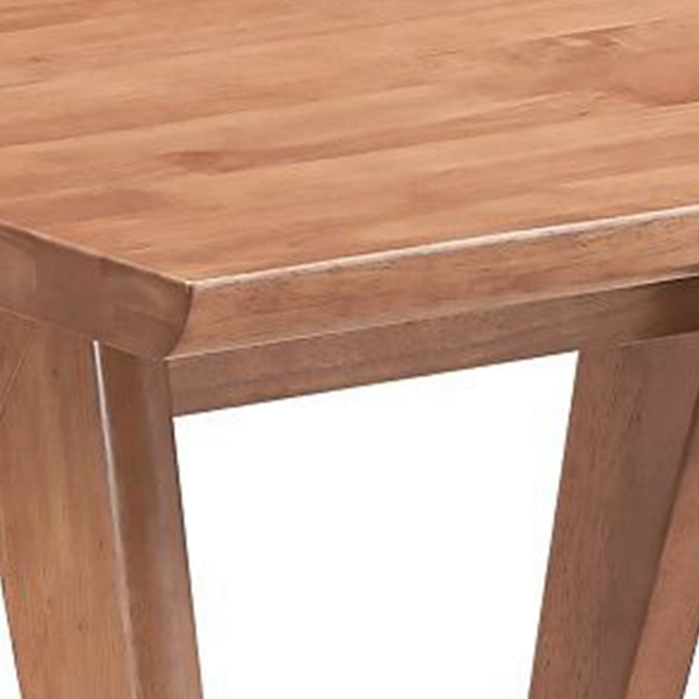 Benjara Tina 22 Inch Side End Accent Table, Angled Legs, Natural Wood Brown Finish