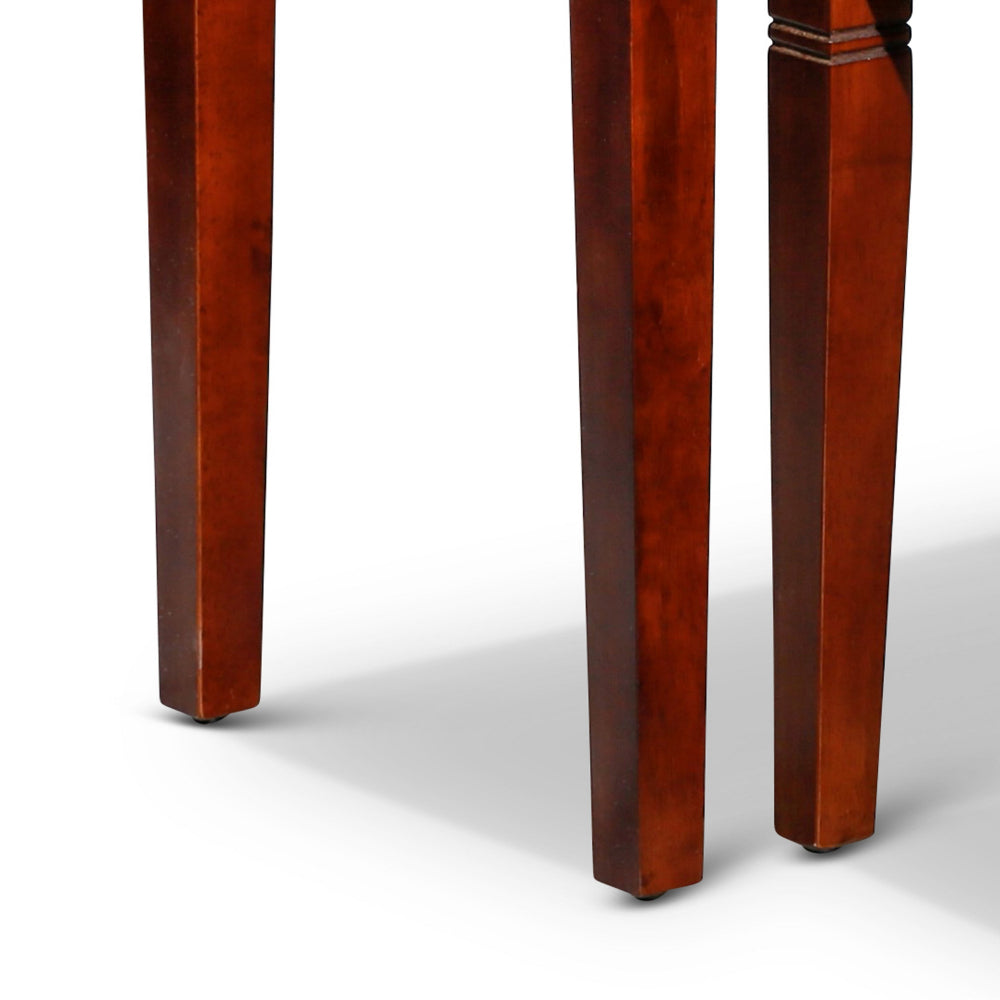 Benjara 3 Piece Nesting Side Accent Table Set, Sleek Carved Cherry Brown Wood