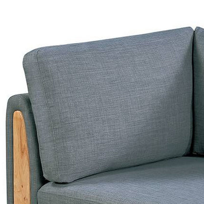 Benjara Gimy 37 Inch Modular Corner Sofa Chair, Gray Dorris Upholstery, Wood