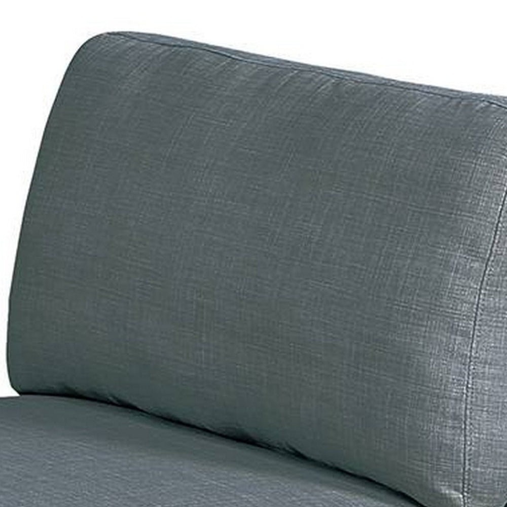 Benjara Gimy 37 Inch Modular Armless Sofa Chair, Gray Dorris Upholstery, Wood