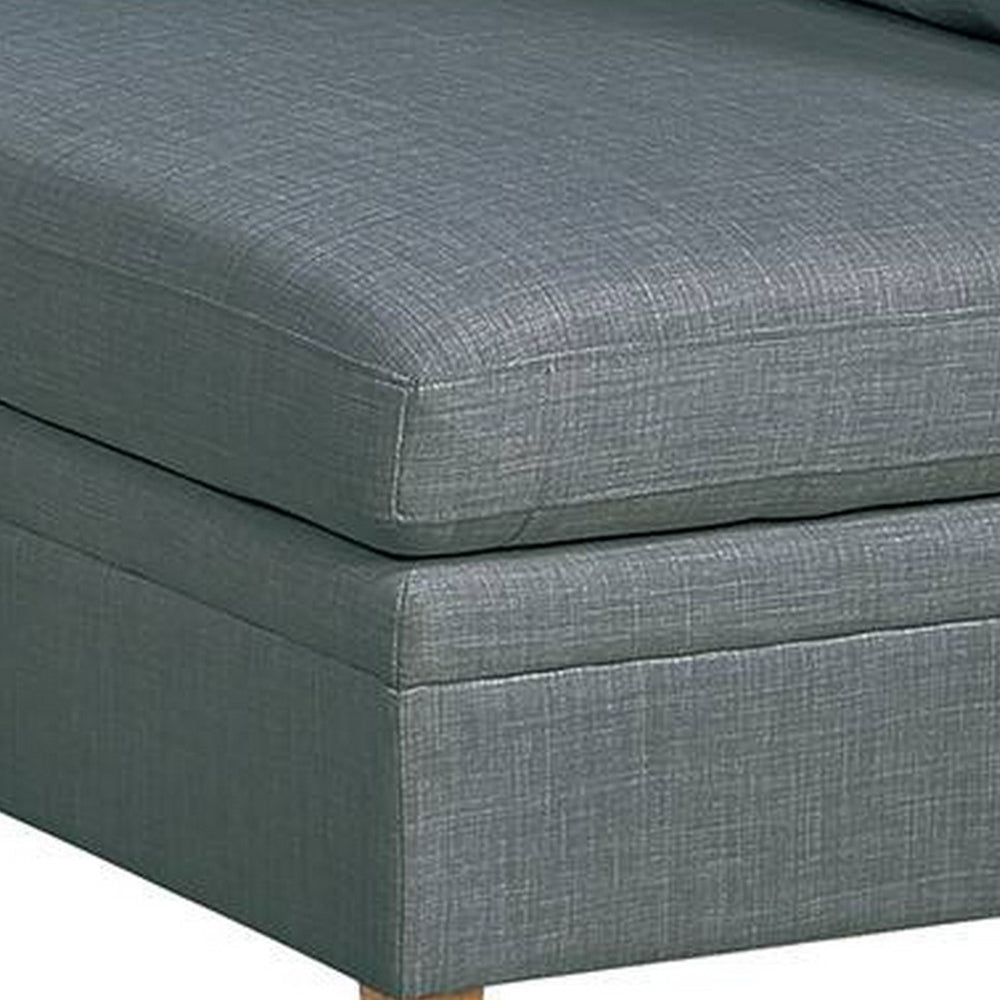 Benjara Gimy 37 Inch Modular Armless Sofa Chair, Gray Dorris Upholstery, Wood