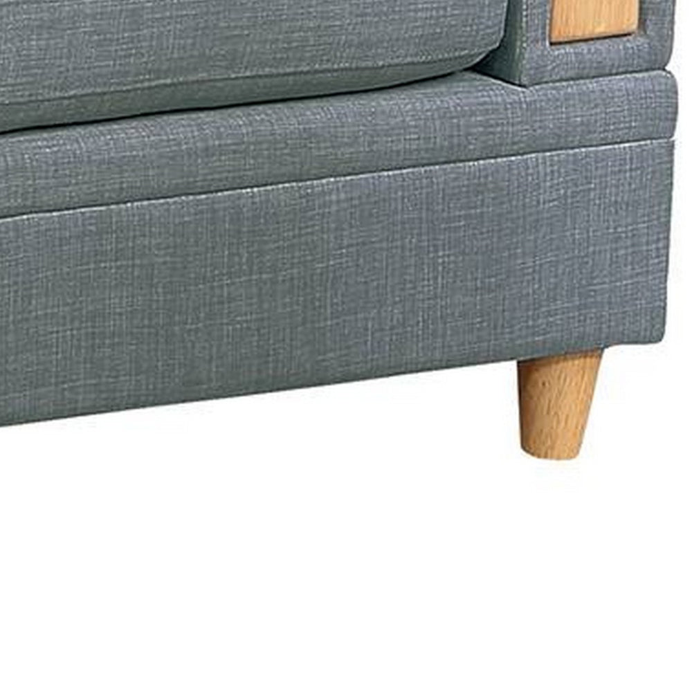 Benjara Gimy 37 Inch Modular Armless Sofa Chair, Gray Dorris Upholstery, Wood