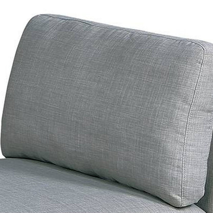 Benjara Gimy 37 Inch Modular Armless Sofa Chair, Light Gray Dorris Fabric, Wood