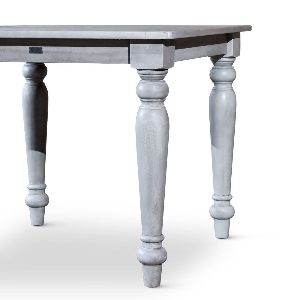 Benjara 35 Inch Side End Table, Square Slatted Top, Multi Step Silver Gray Finish