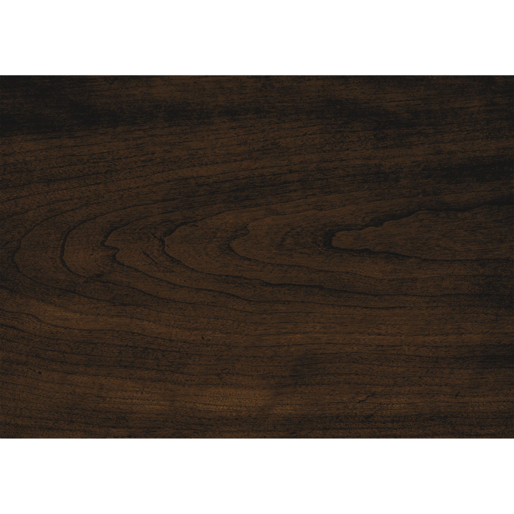 Benjara Humpty 43 Inch Bench, Gray Polyester Upholstery, Cherry Brown Solid Wood
