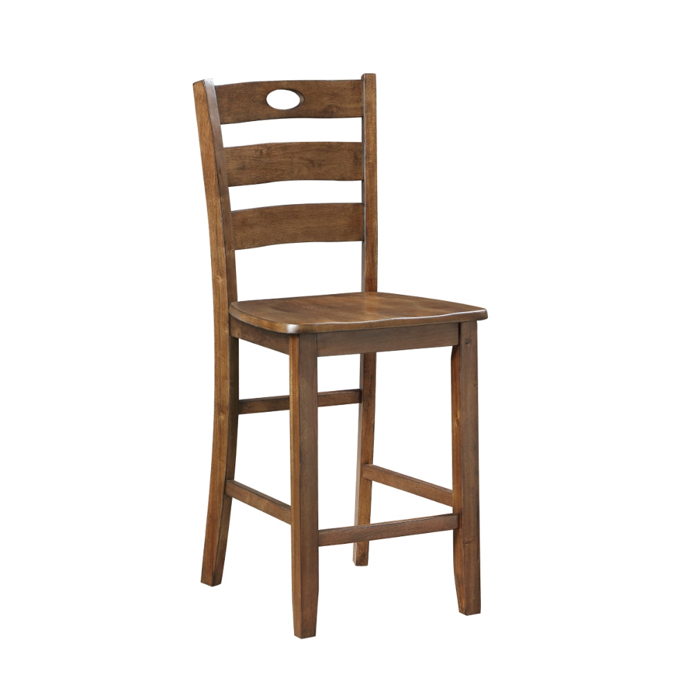 Benjara Tori 5 Piece Counter Height Dining Set, Square Table And 4 Chairs, Brown